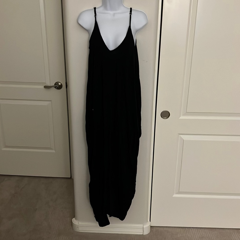 Black midi / maxi flow dress swim suit coverup. Size S.